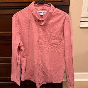 Old Navy Slim Fit Red Long Sleeve Button Down